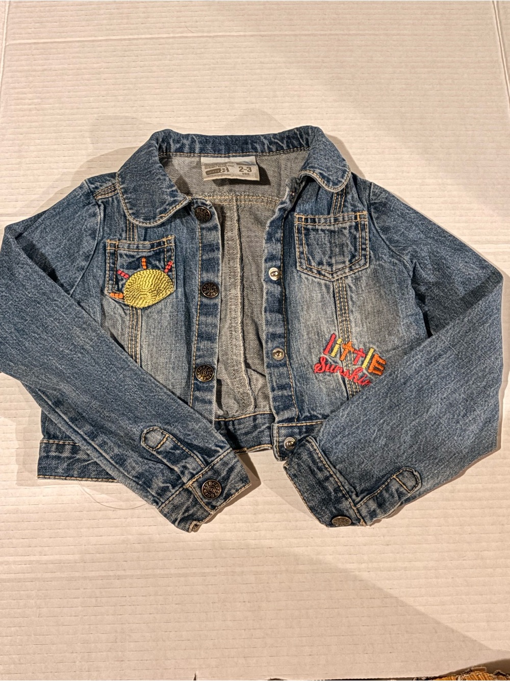 Little Sunshine Denim Jacket for Kids - Blue size 2-3